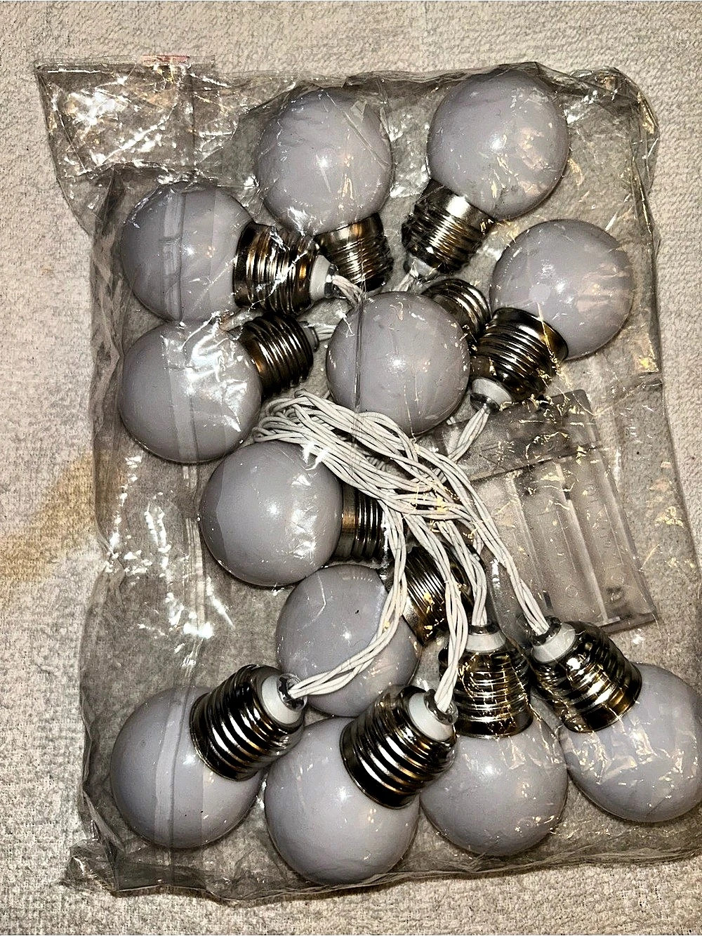 Gray Globe String Lights NWT